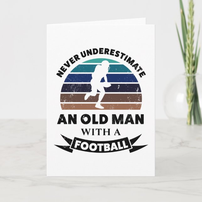 Alter Mann mit Football Funny Gift Vater Karte (Vorderseite)