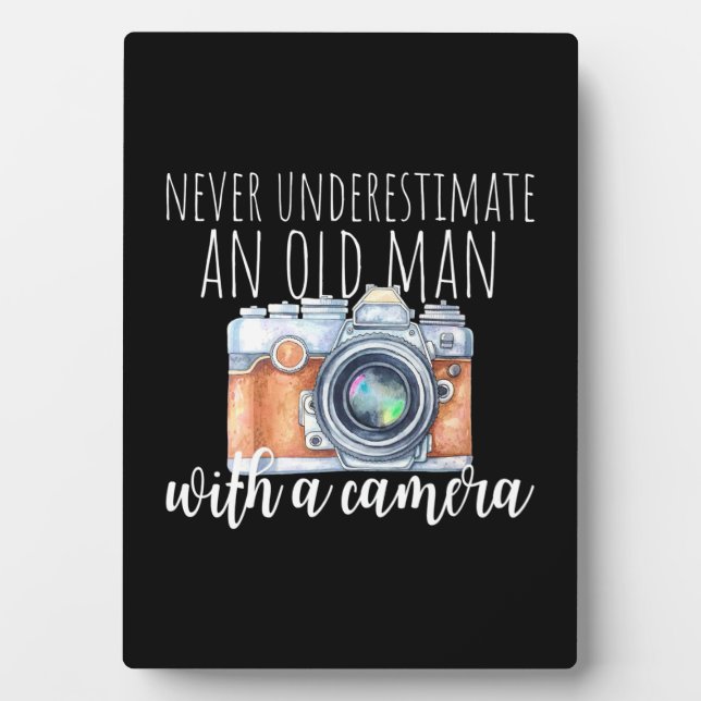 Alter Mann mit Kamera Fotoplatte (Vorderseite)