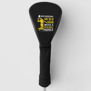 Alter Mann mit Pickleball-Paddel Großpa Golf Headcover