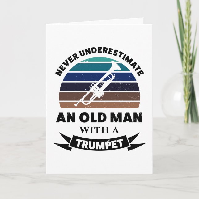 Alter Mann mit Trumpet Funny Gift Vater Karte (Vorderseite)