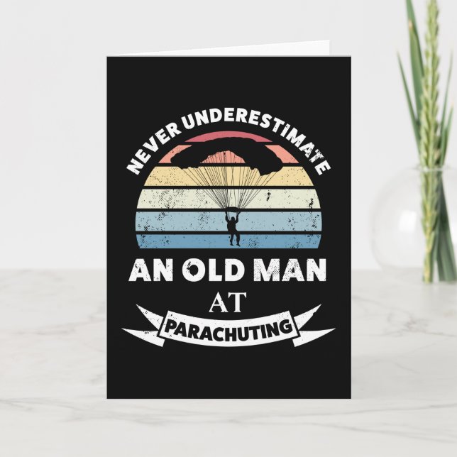 Alter Mann, Parachuting Funny Gift Vater Karte (Vorderseite)