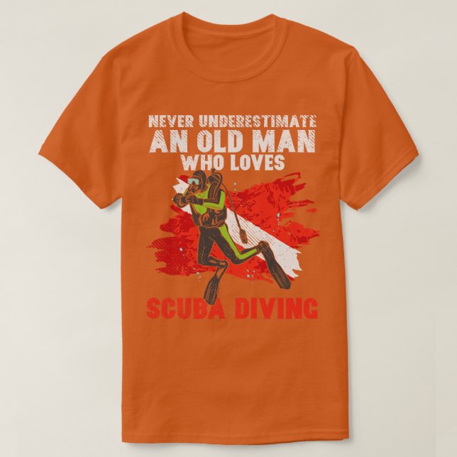 Alter Mann Taucher 3 T-Shirt (Design vorne)