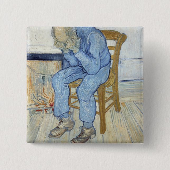 Alter Mann Vincent van Goghs | in der Sorge Button (Vorderseite)