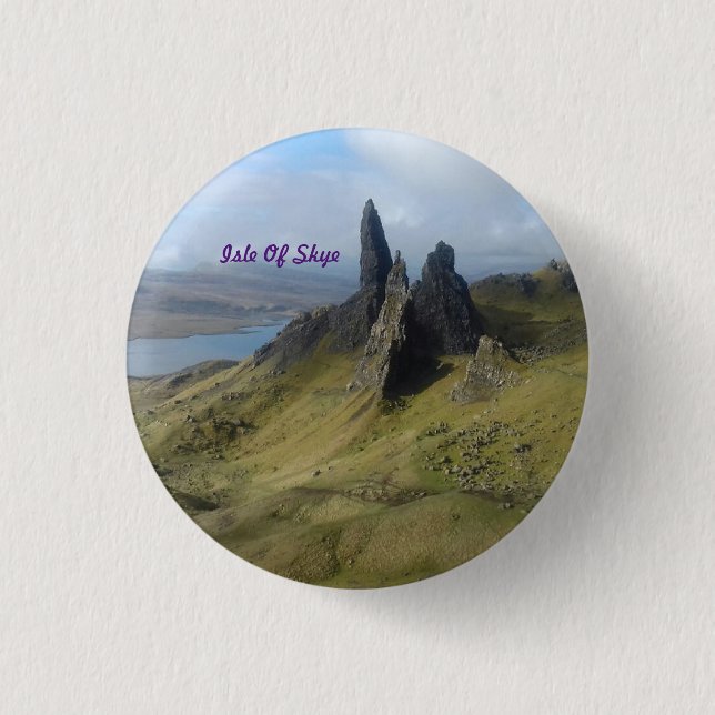 Alter Mann von Storr Isle of Skye Button (Vorderseite)