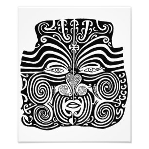 Alter Maori- Moko Stammes- Tätowierungsentwurf Fotodruck