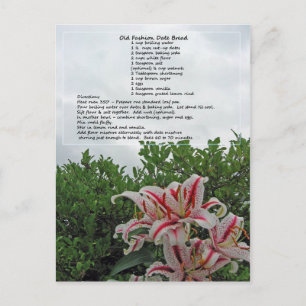 Alter Mode Datum Brot Rezept Postkarte