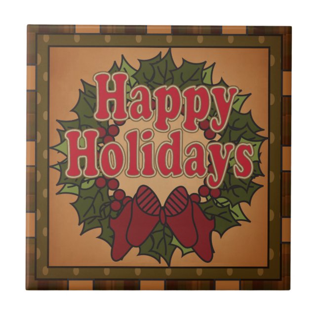 Alter Mode-WeihnachtsKranz Fliese (Vorderseite)