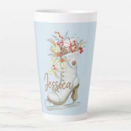 Alter, moderner Eis-Skate Personalisiert Milchtasse