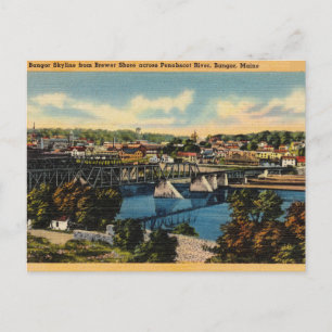 Alter Penobscot River, Bangor, Maine Postkarte
