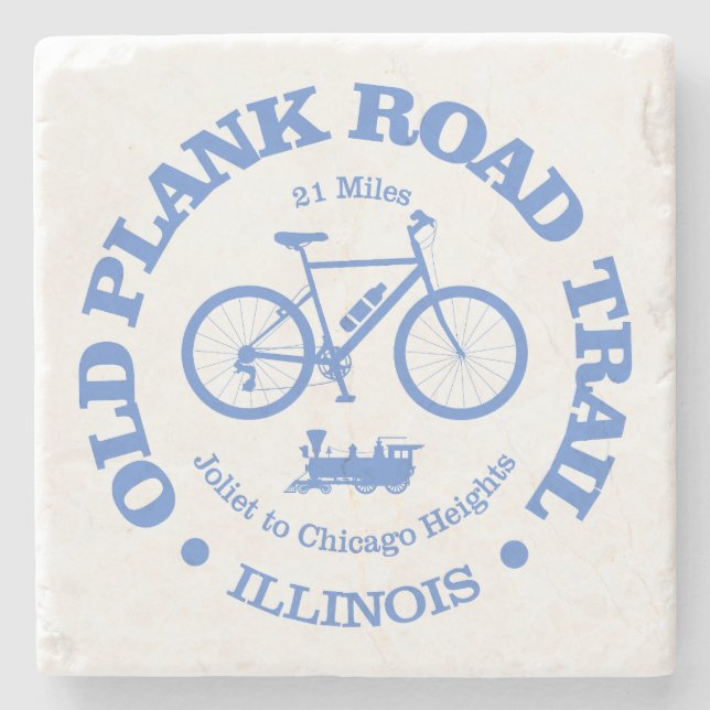 Alter Plank Road Trail (Radfahren) Steinuntersetzer (Vorderseite)