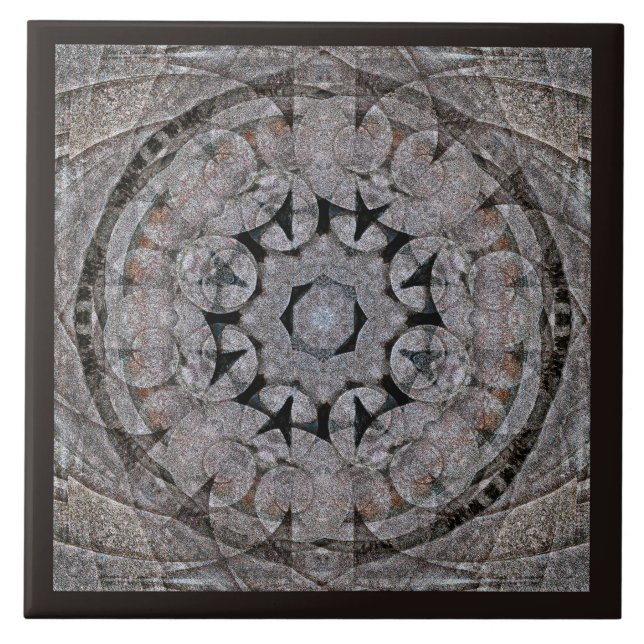 Alter Rom-Art-Muschel-Rolle-SteinMandala Fliese (Vorderseite)