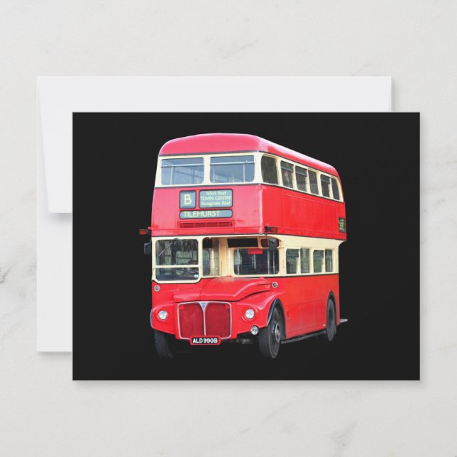 Alter roter Londoner Bus ab ca. 1950 (Vorderseite)