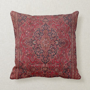 Alter roter Teppich Kissen