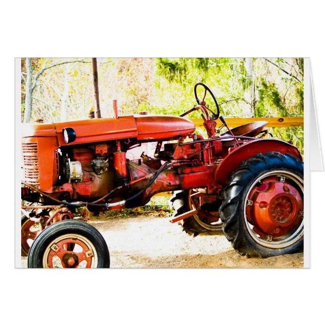 Alter roter Traktor (Vorderseite (Horizontal))