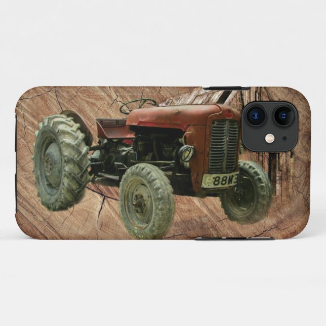 Alter roter Traktor rustikale Scheune Schuppen Case-Mate iPhone Hülle (Rückseite (Horizontal))