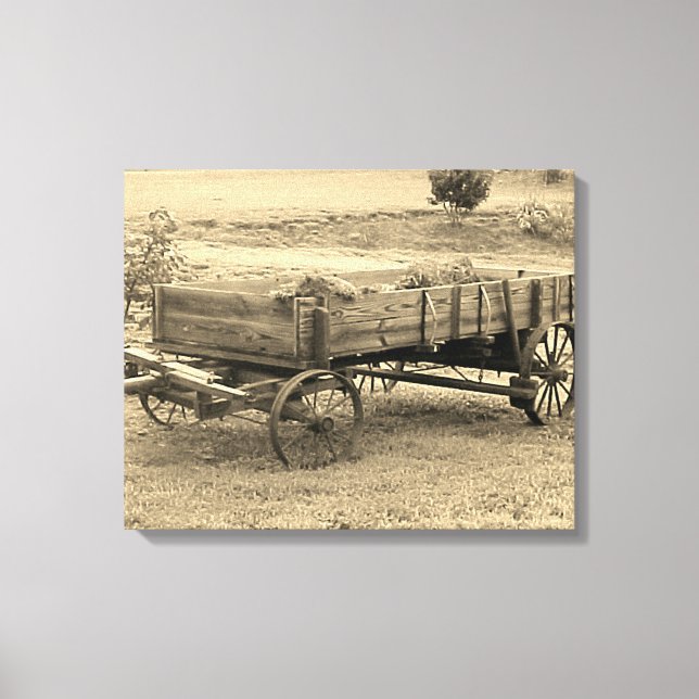 Alter rustikaler Bauernwagen Leinwanddruck (Vorderseite)