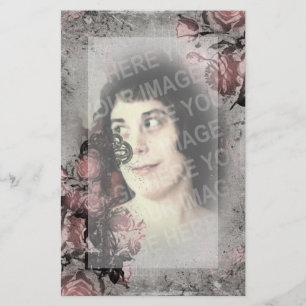 Alter Schlüssel und benutzerdefinierte Rose Foto Briefpapier