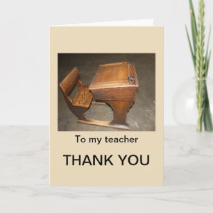 Alter Schreibtisch und Stuhl danken Ihnen Dankeskarte