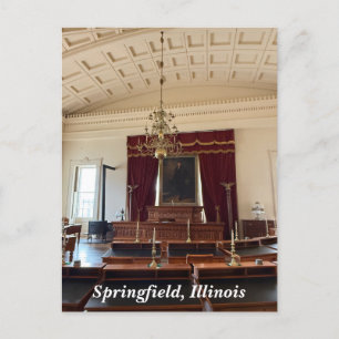 Alter Staat Hauptstadt in Springfield, IL Feiertagspostkarte