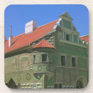 Alter Stadtplatz umgeben von Häusern aus dem 16. J Getränkeuntersetzer