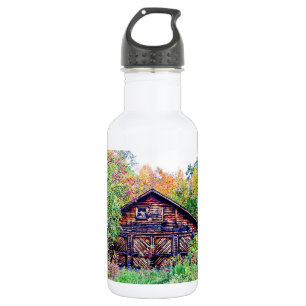 Alter Stall im Herbst Trinkflasche