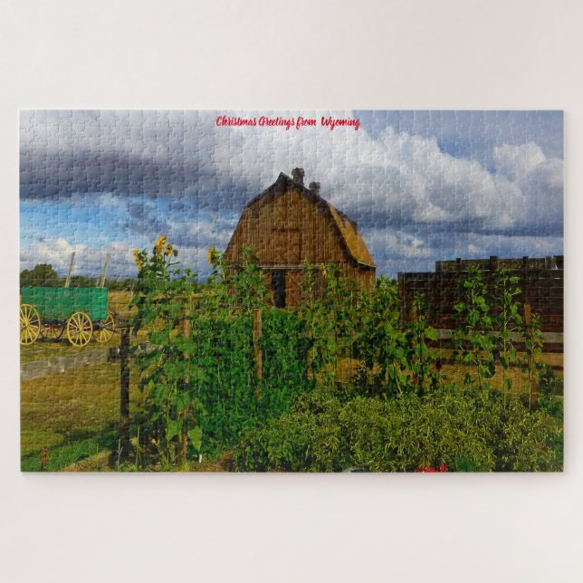 Alter Stil Land Scheune Wyoming. Jigsaw Puzzle (Horizontal)