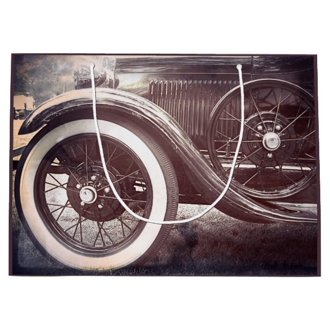 Alter Timer-antikes Auto Große Geschenktüte (Vorderseite)