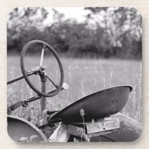 Alter Traktor für Langgras Getränkeuntersetzer