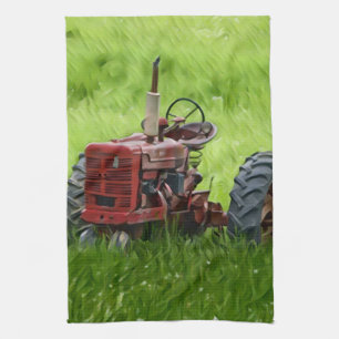 Alter Traktor Geschirrtuch