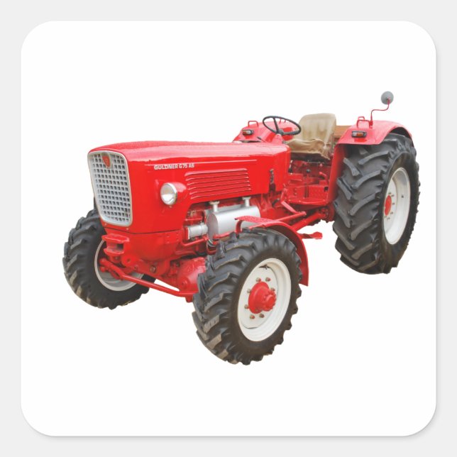 Alter Traktor Güldner G 75 AS Quadratischer Aufkleber (Vorderseite)