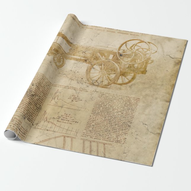 Alter Traktor und Text auf Tan-Dekoupage Geschenkpapier (Ungerollt)