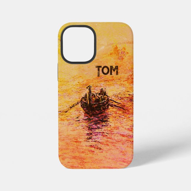 Alter Traumruderboot & Name iPhone 12 Mini Hülle (Rückseite)