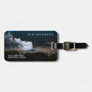 Alter treuer Geyser Eruption Yellowstone Gepäckanhänger