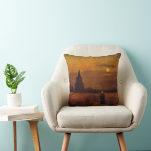 Alter Turm in den Feldern von Vincent van Gogh Kissen