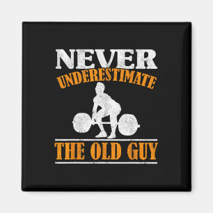 Alter Typ Bodybuilding Opa Gym Großvater Wiegen Magnet