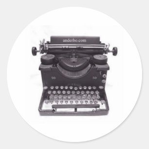ALTER TYPEWRITER RUNDER AUFKLEBER