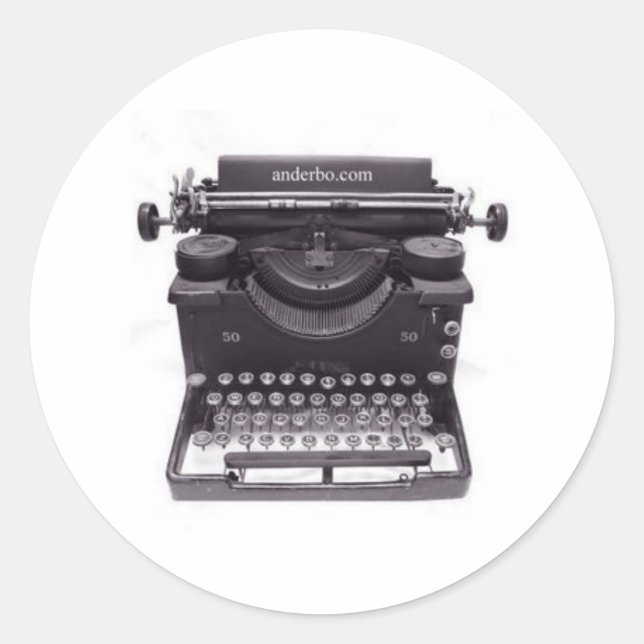ALTER TYPEWRITER RUNDER AUFKLEBER (Vorderseite)