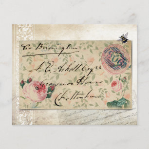 Alter Umschlag & Vintage-Rosen-Schabpapier