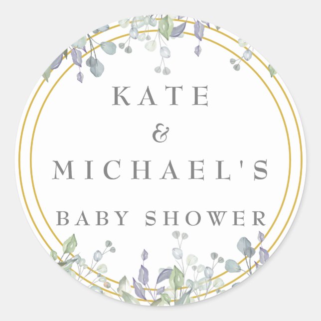 Alter und Lilac Paare Kinderdusche Runder Aufkleber (Vorderseite)