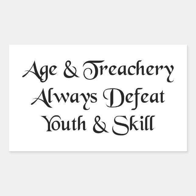 Alter und Treachery-Sticker Rechteckiger Aufkleber (Vorderseite)