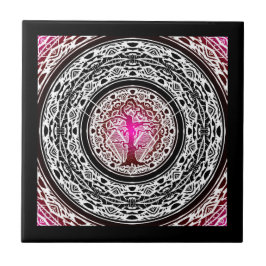 Alter verwelkter rosa Burst Abstrakter Baum Fliese