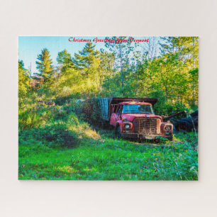 Alter Vintage-LKW Vermont.Weihnachtsgrüße