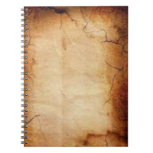 Alter Vintager Papierblick-gewundenes Notizbuch Notizblock