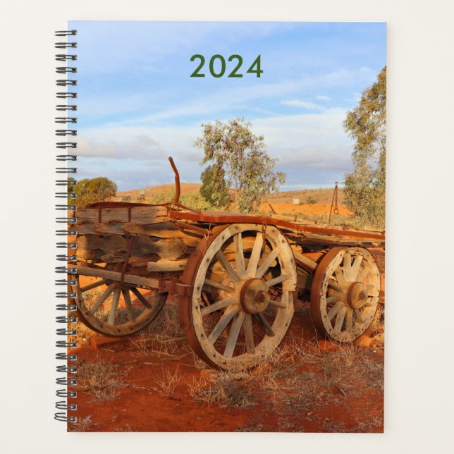 Alter Wagen, Outback Australien Jahresplaner 2024 Planer (Vorderseite)
