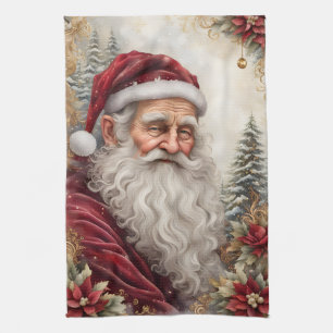 Alter Weihnachtsmann Geschirrtuch