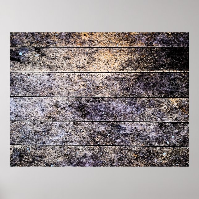 Alter, weißer Holzboden. Farbfärbung d Poster (Vorne)