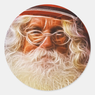 Alter Weltvater Weihnachten Weihnachtsmann Portrai Runder Aufkleber