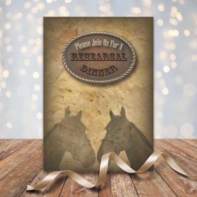 alter Western Cowboy Country Probe Dinner einladen Einladung (old Western Cowboy Country Rehearsal Dinner Invite)