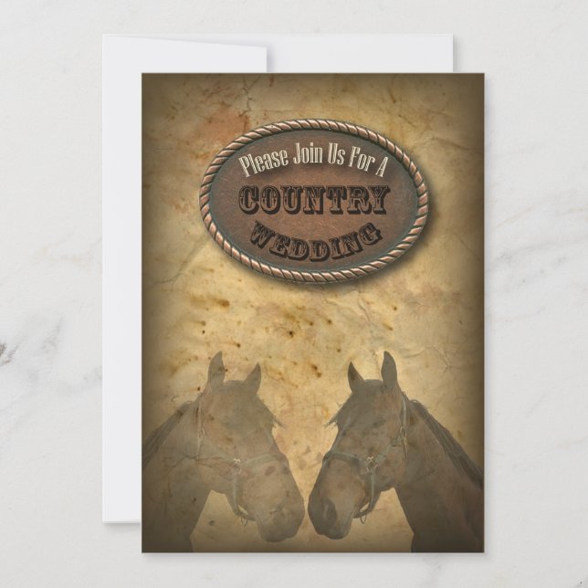 alter Western Cowboy Country Wedding Einladung (Vorderseite)