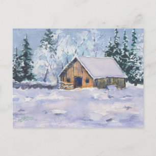 ALTER WINTER BARN VON SHARON SHARPE POSTKARTE